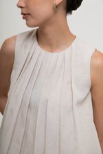 BECKY PLEATED LINEN TOP