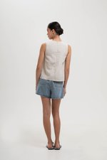 BECKY PLEATED LINEN TOP