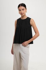 BECKY PLEATED LINEN TOP
