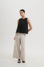 BECKY PLEATED LINEN TOP