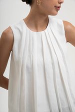 BECKY PLEATED LINEN TOP