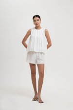 BECKY PLEATED LINEN TOP