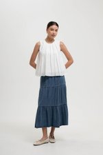 BECKY PLEATED LINEN TOP
