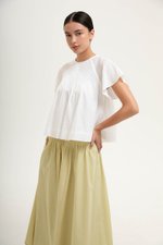 ESRA PIN TUCK FLUTTER SLEEVES TOP