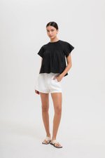 ESRA PIN TUCK FLUTTER SLEEVES TOP