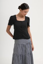 MEGHAN SHORT SLEEVE VEST LINEN TOP