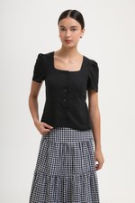 MEGHAN SHORT SLEEVE VEST LINEN TOP