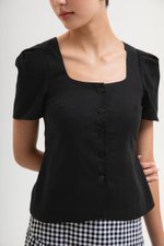 MEGHAN SHORT SLEEVE VEST LINEN TOP