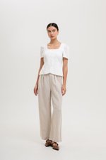 MEGHAN SHORT SLEEVE VEST LINEN TOP