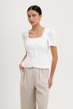 MEGHAN SHORT SLEEVE VEST LINEN TOP