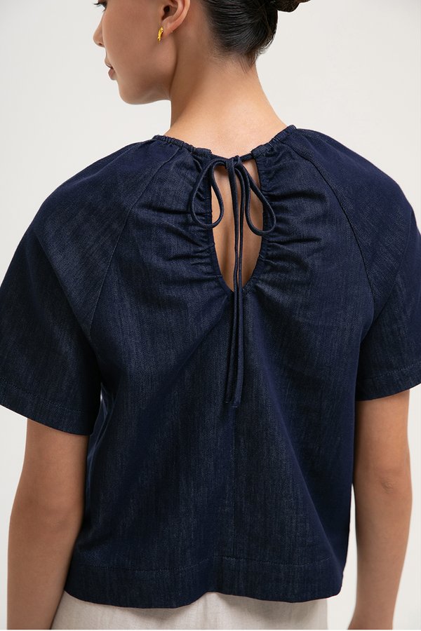 KAREN TIE BACK DENIM TOP