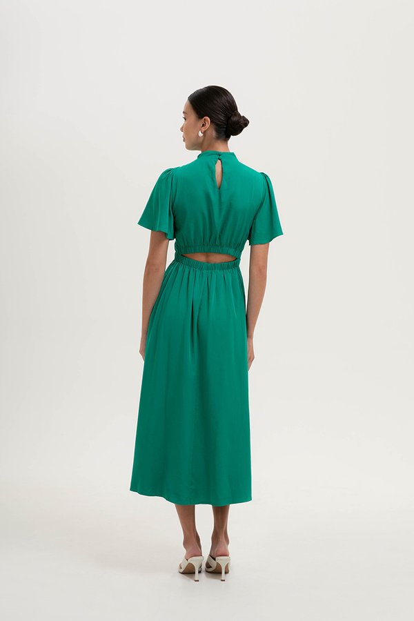 ZIVA BACK CUT OUT FLUTTER SLEEVE CHEONGSAM