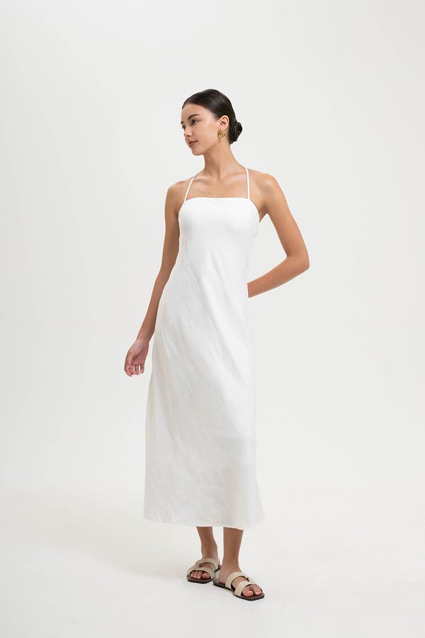 DEVON BIAS CUT MULTIWAY LINEN MAXI DRESS