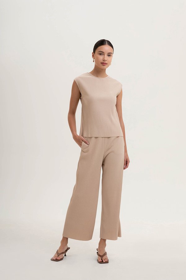 SALOME PLEATED ELASTIC PANTS