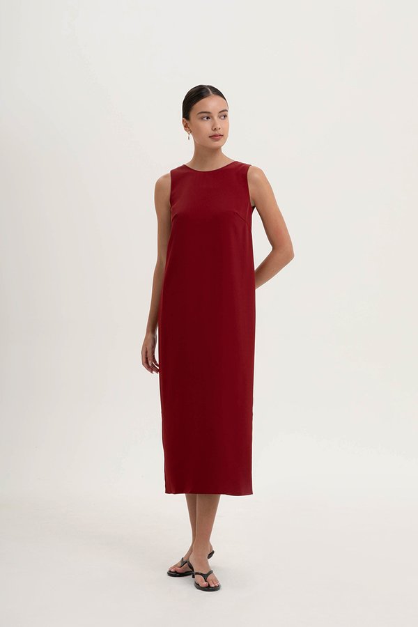 NADIN V BACK COLUMN DRESS