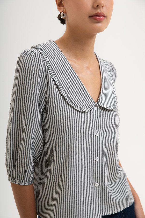 DEBBIE PETER PAN COLLAR STRIPE SHIRT