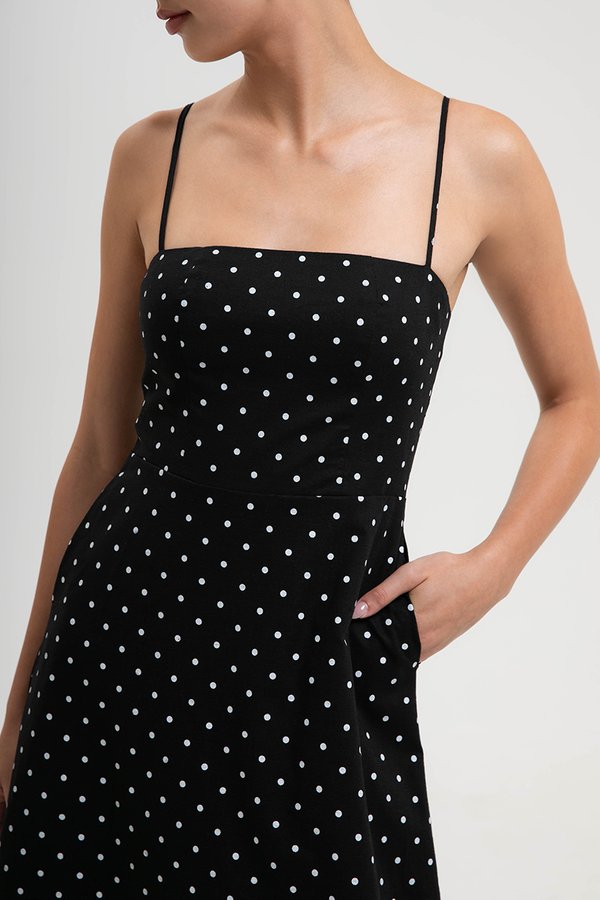 *BACKORDER* KAYLIA CAMI POLKA DOT LINEN DRESS