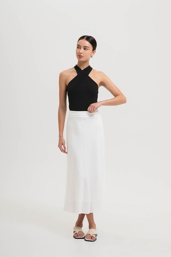 KELSY LINEN MIDI SKIRT