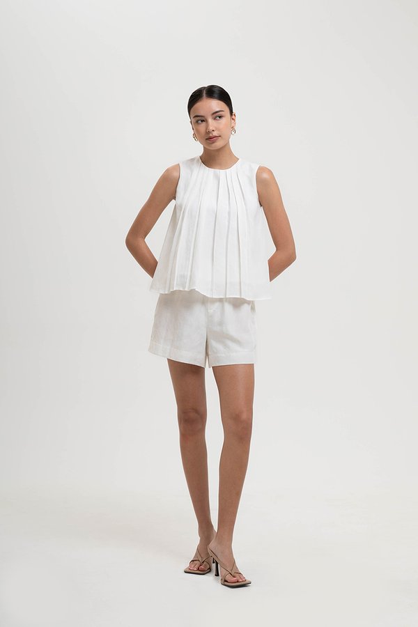 *PREORDER* BECKY PLEATED LINEN TOP