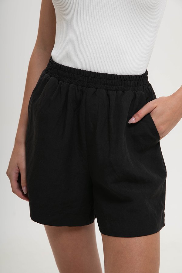 JAELYN ELASTICATED LINEN SHORTS