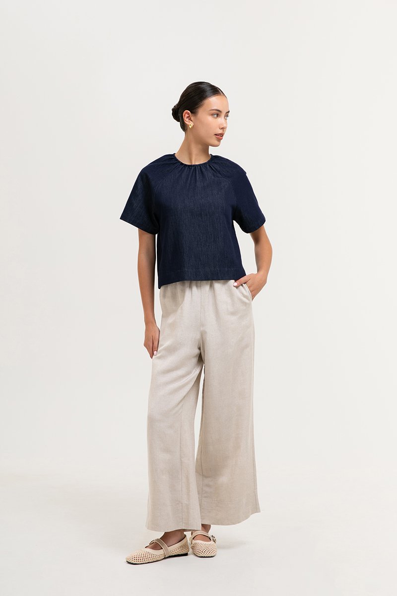 KAREN TIE BACK DENIM TOP