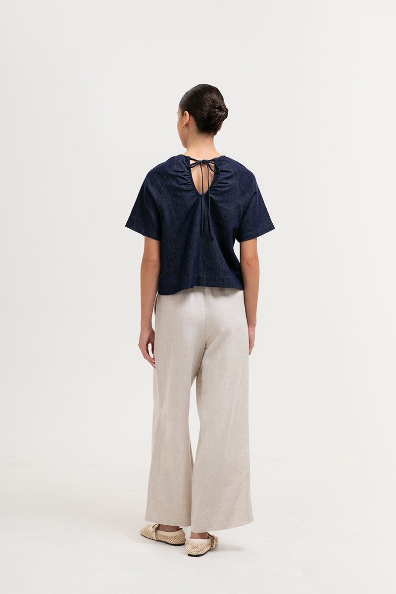 KAREN TIE BACK DENIM TOP