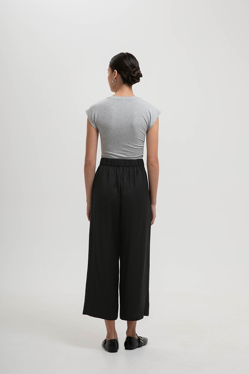 TANYA PLEATED WIDE LEG LINEN PANTS (PETITE)