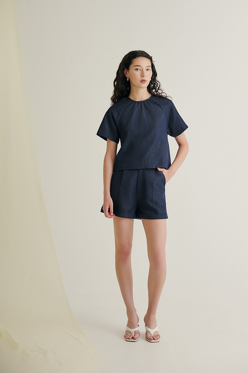 ALLEN CUFFED HEM DENIM SHORTS