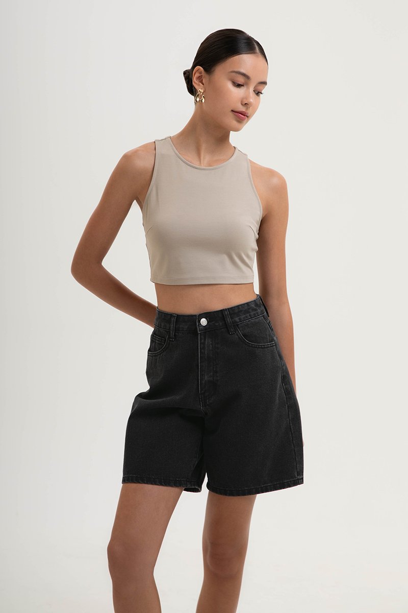 NINA V BACK JERSEY CROP TOP