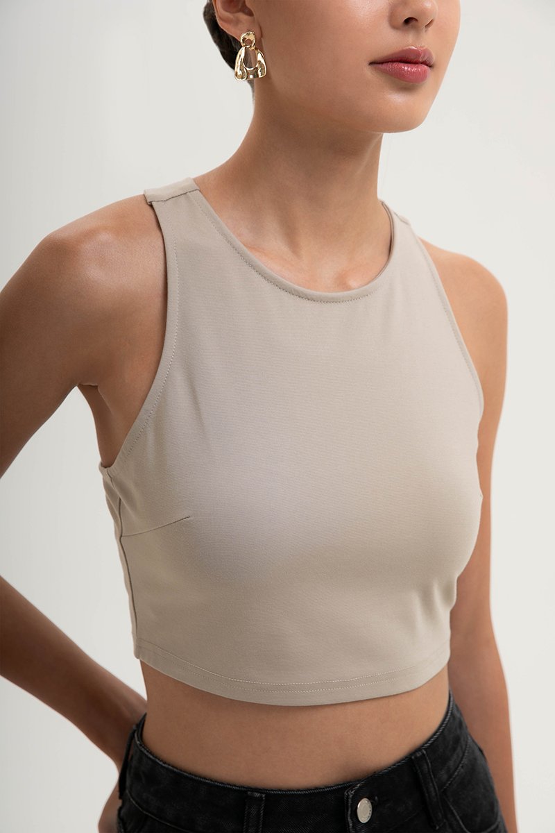 NINA V BACK JERSEY CROP TOP