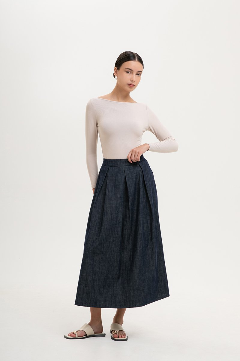 ZOE BOAT NECK LONG SLEEVE TOP