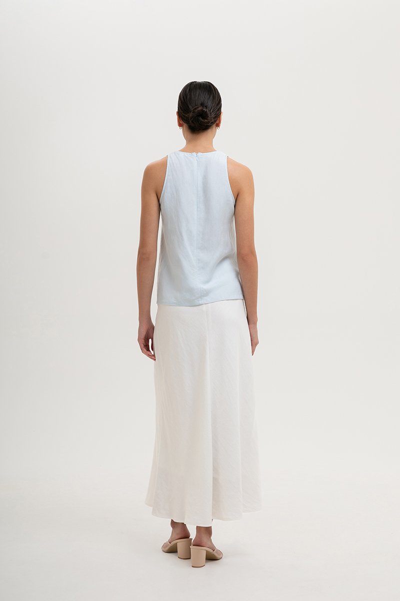 IDELLE PLEATED LINEN TOP