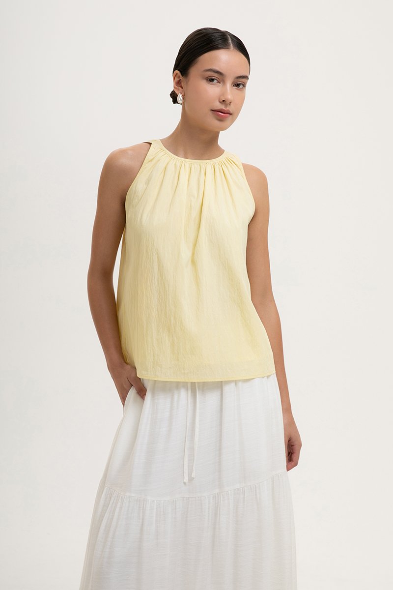 KEILA RUCHED TIE BACK TOP