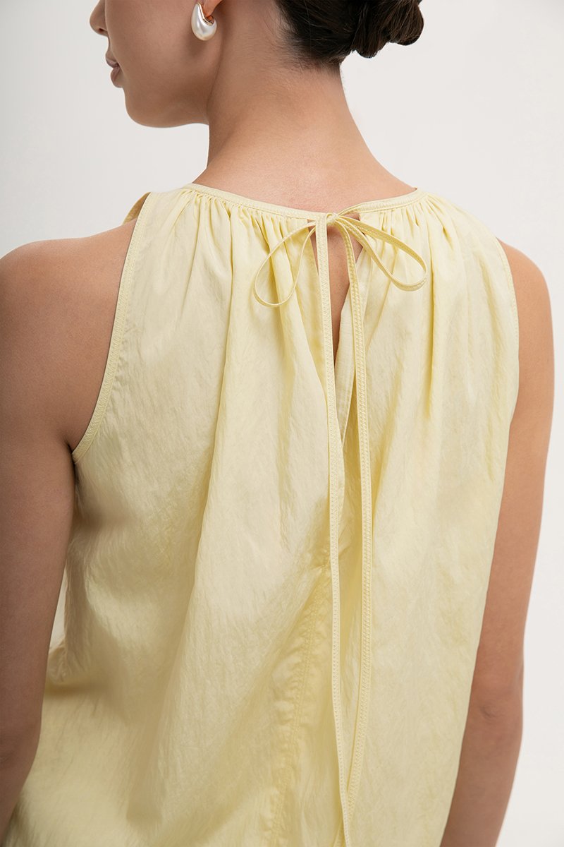 KEILA RUCHED TIE BACK TOP