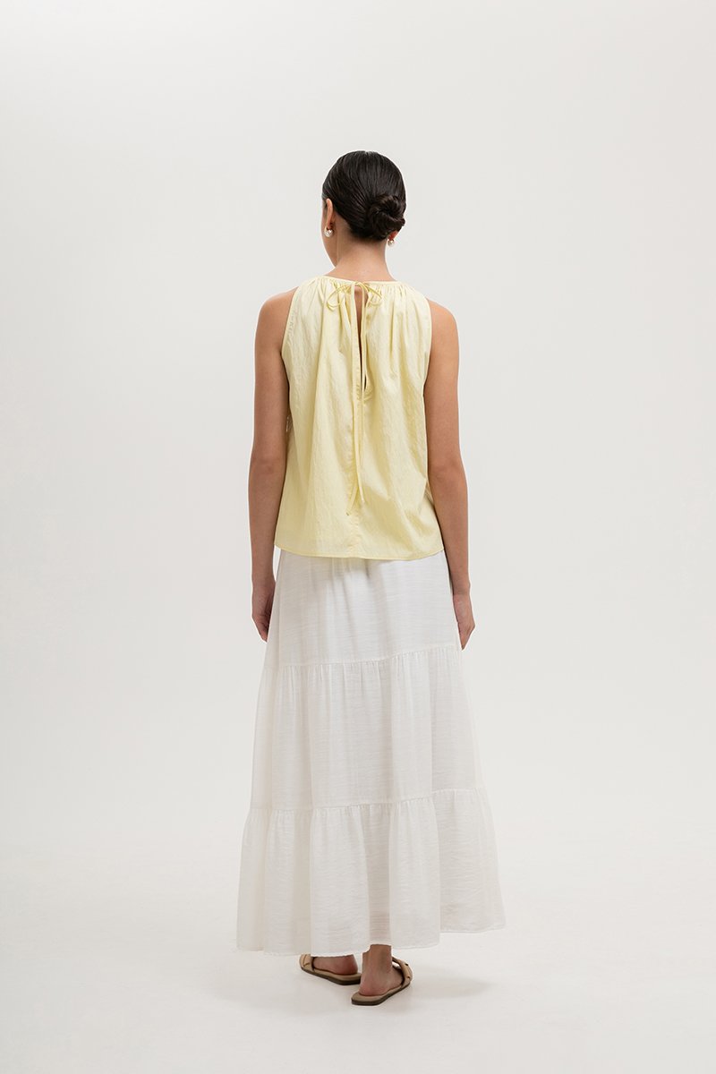 KEILA RUCHED TIE BACK TOP