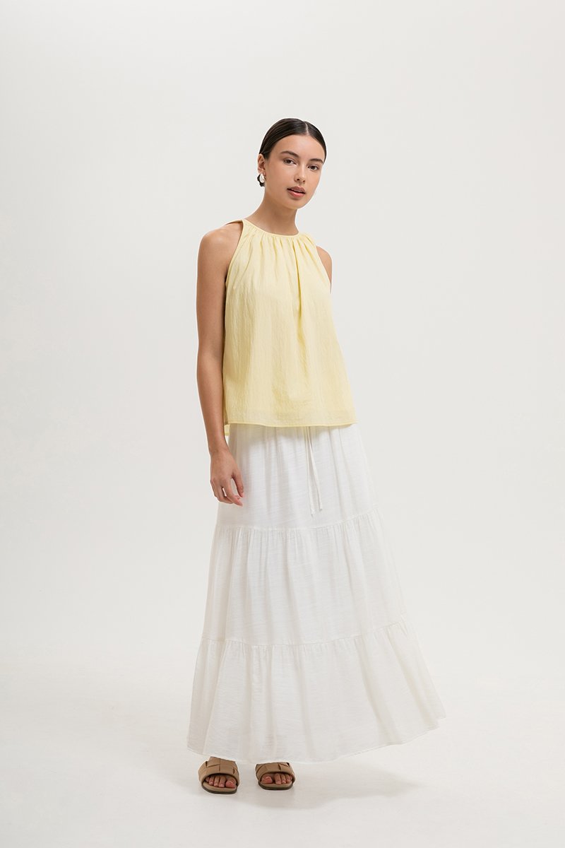 KEILA RUCHED TIE BACK TOP