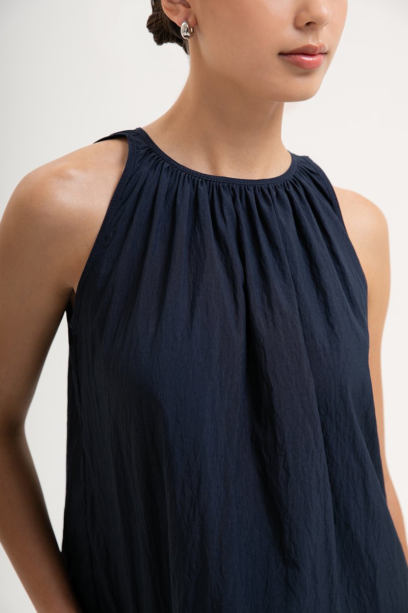 KEILA RUCHED TIE BACK TOP