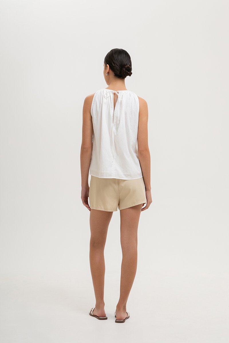 KEILA RUCHED TIE BACK TOP