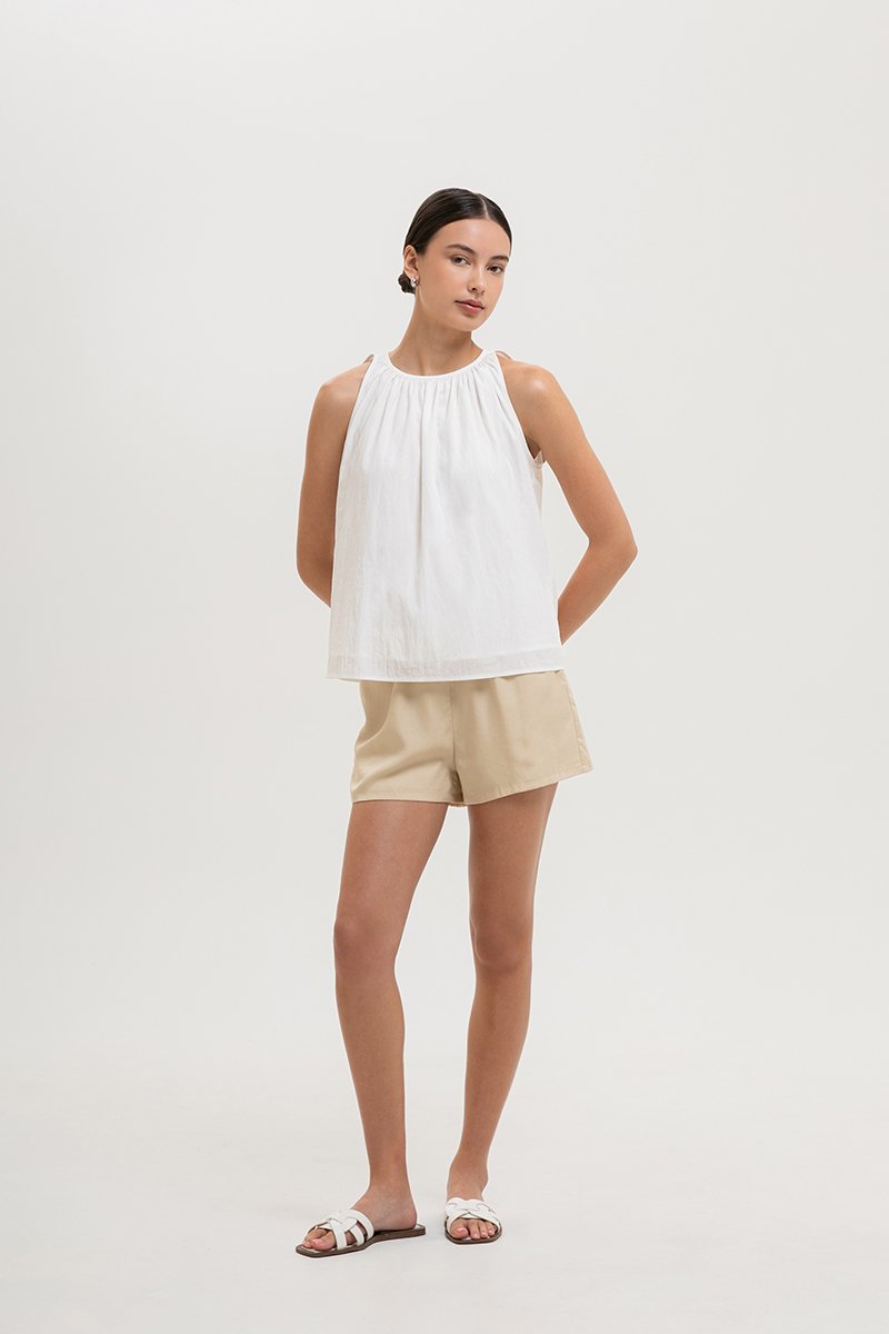 KEILA RUCHED TIE BACK TOP