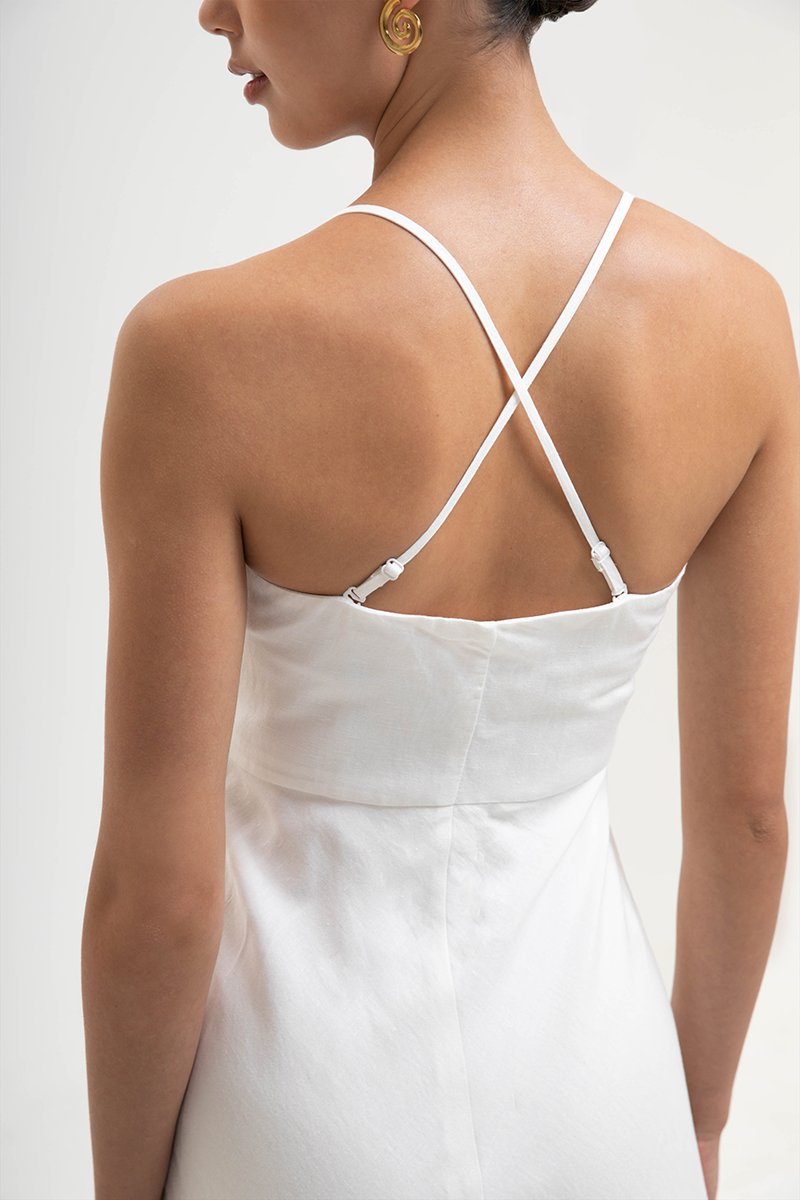 DEVON BIAS CUT MULTIWAY LINEN MAXI DRESS