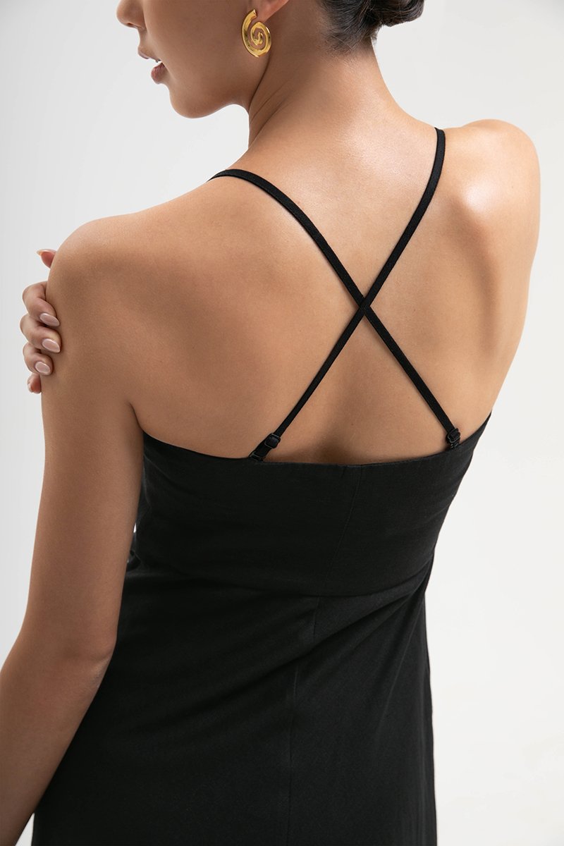 DEVON BIAS CUT MULTIWAY LINEN MAXI DRESS