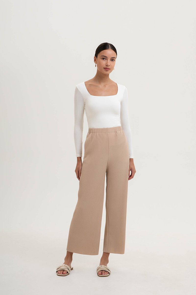 SALOME PLEATED ELASTIC PANTS