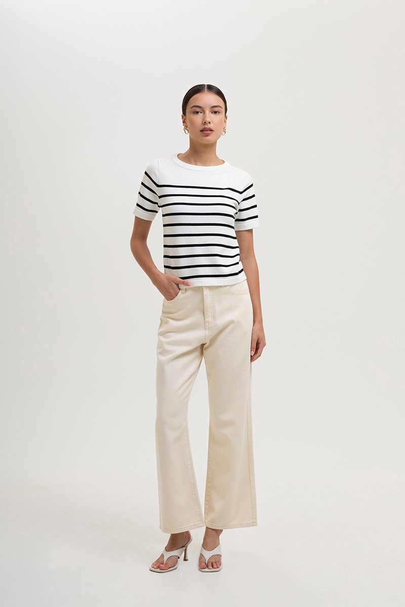 ELOWEN KNIT STRIPE TOP