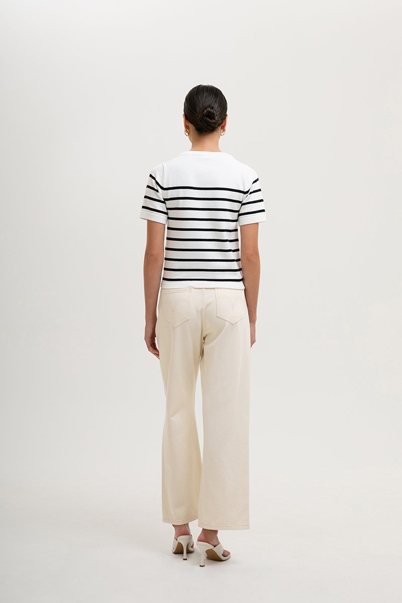 ELOWEN KNIT STRIPE TOP