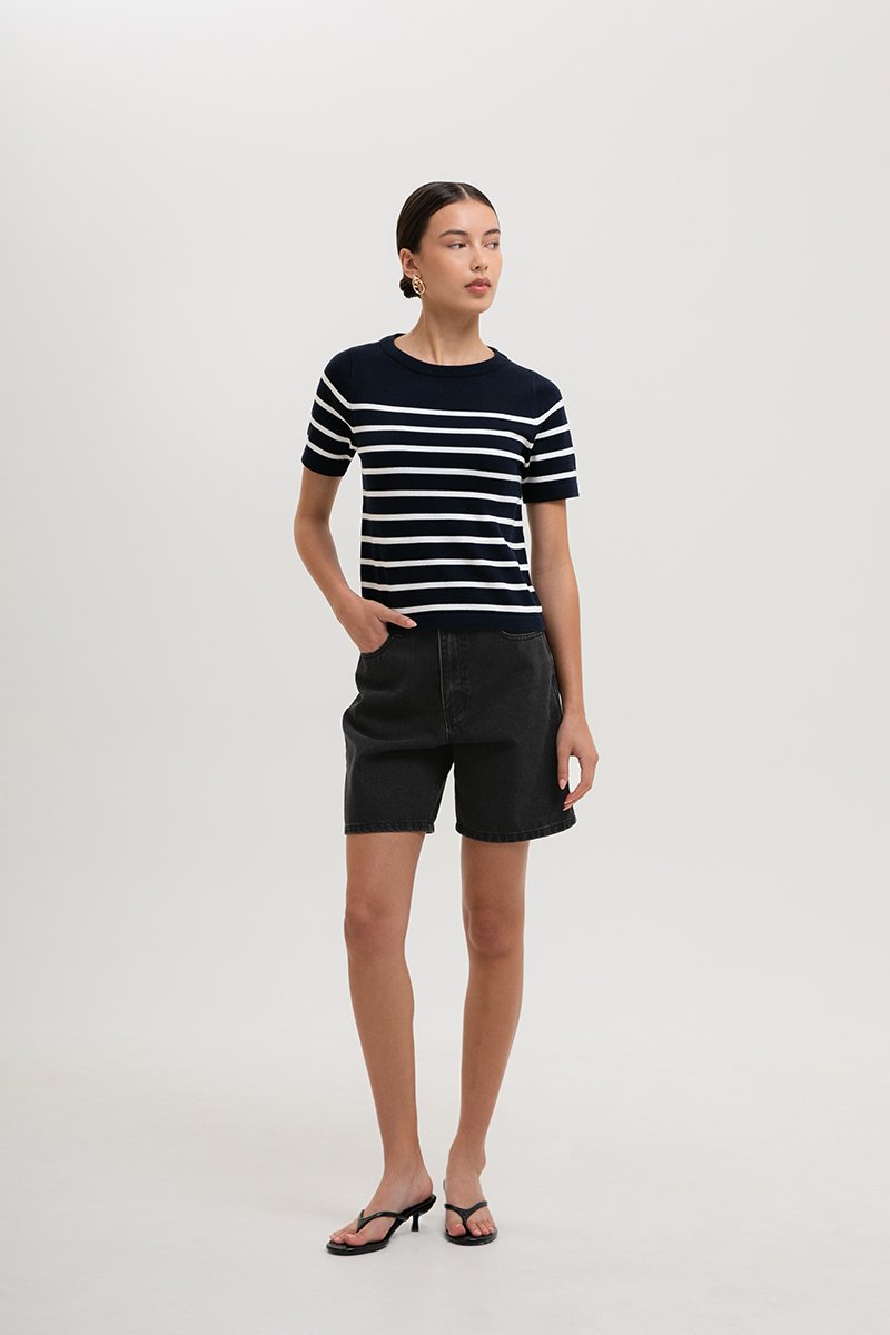 ELOWEN KNIT STRIPE TOP