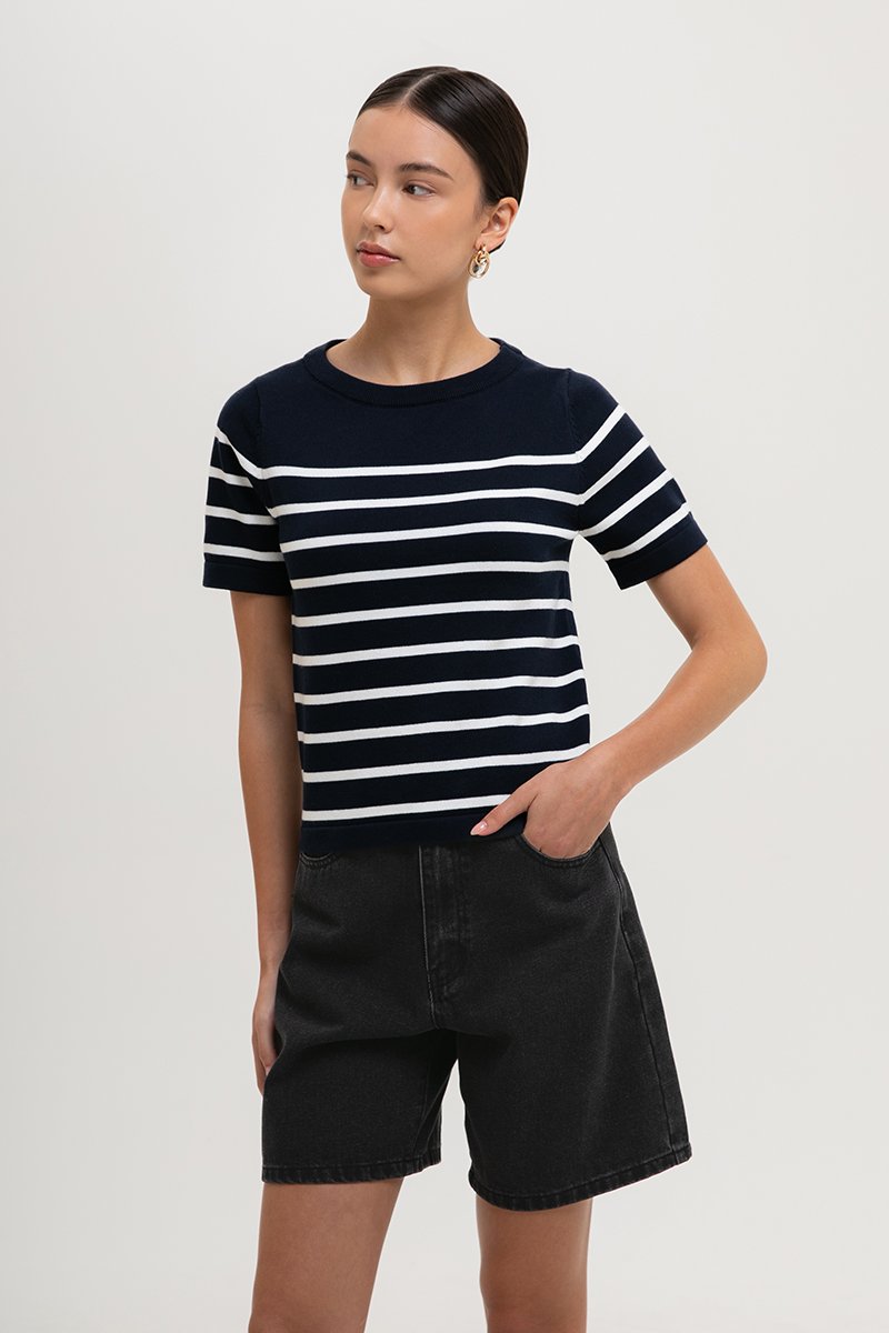 ELOWEN KNIT STRIPE TOP