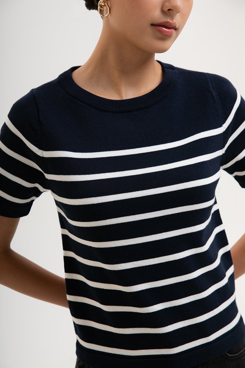 ELOWEN KNIT STRIPE TOP