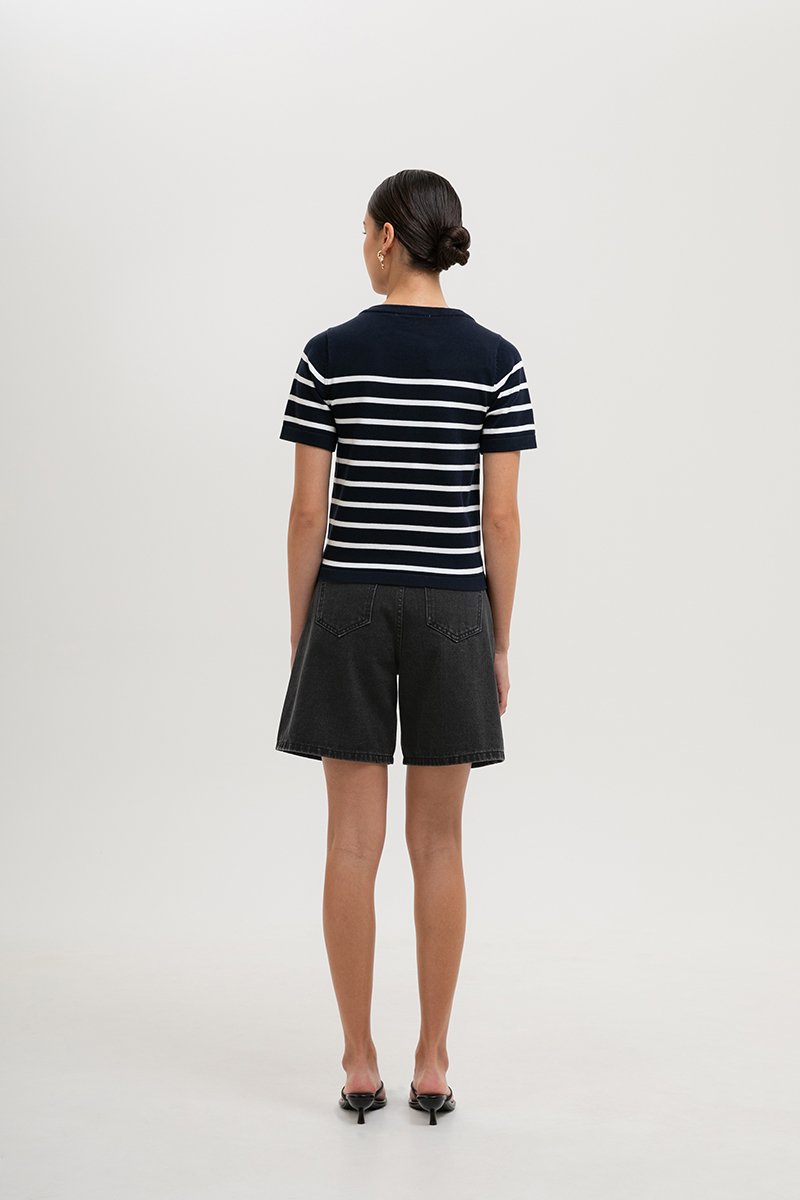 ELOWEN KNIT STRIPE TOP