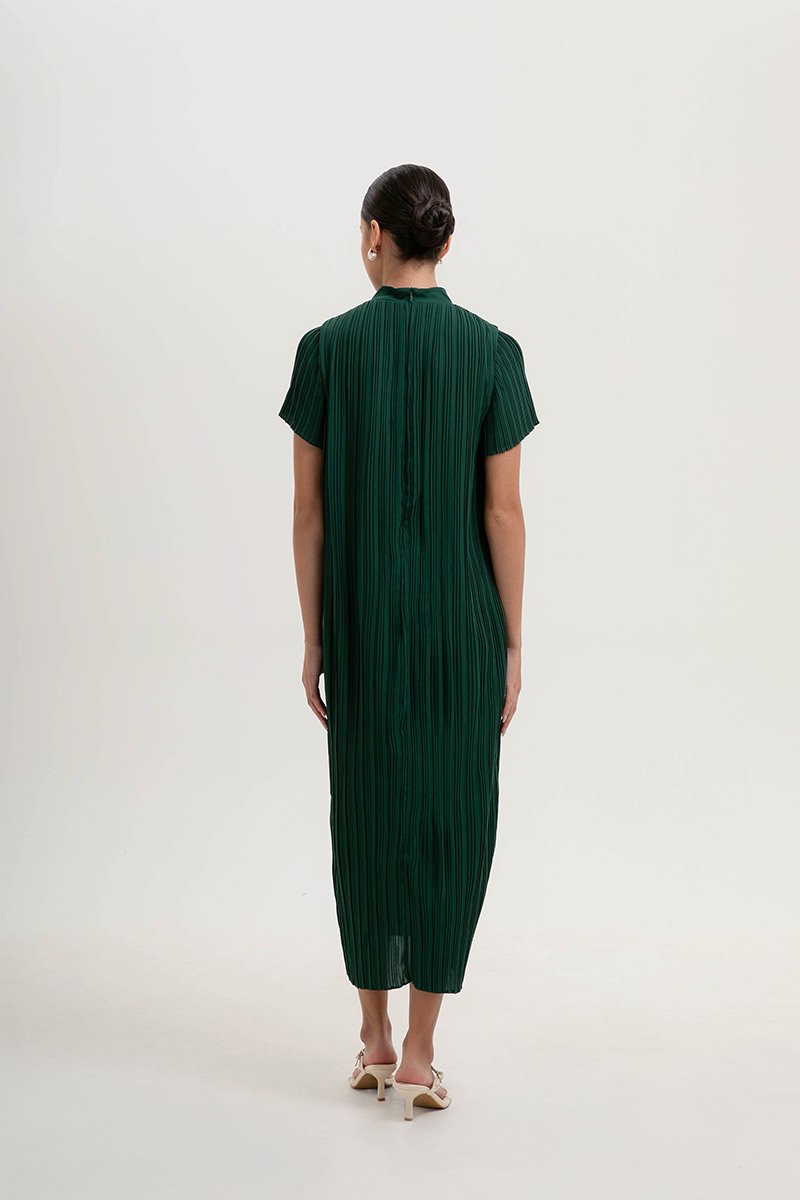 NOURIA PLEATED MAXI CHEONGSAM W SASH