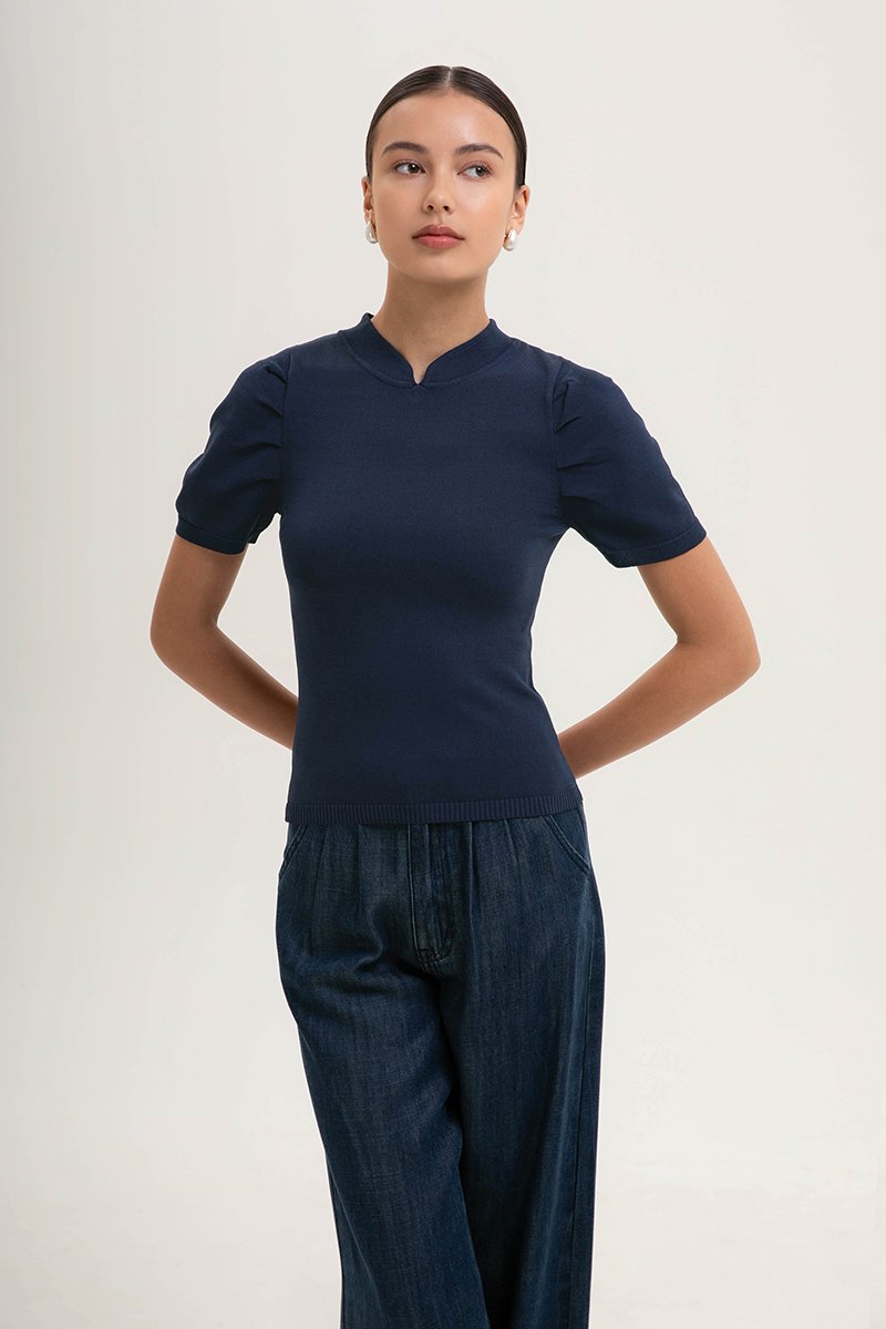 SHAINA CHEONGSAM KNIT TOP